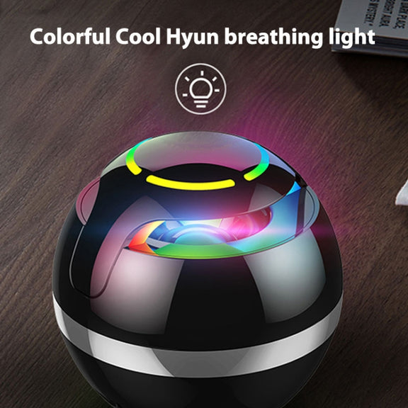 GS009 Bluetooth 4.2 Round Ball Small Speaker With Colorful Light Support TF Card / FM(White)