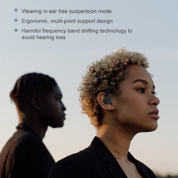 YJ77 Bluetooth 5.2 Ear-mounted OWS Bone Conduction Headset(Left Ear Black)