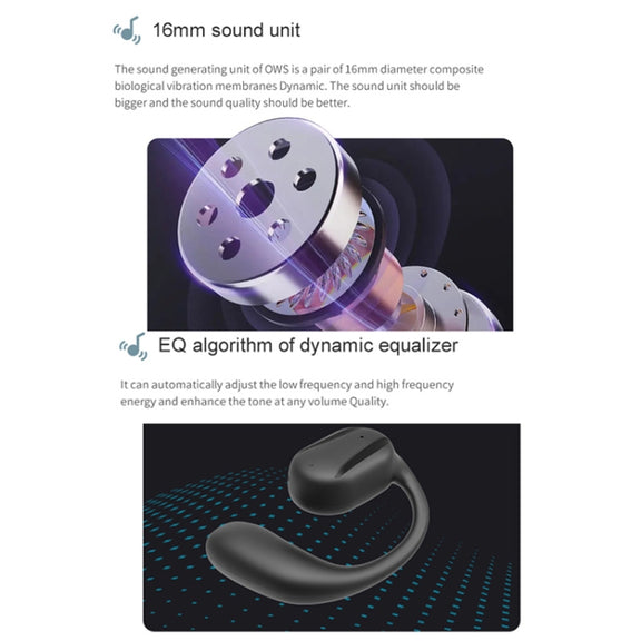 YJ77 Bluetooth 5.2 Ear-mounted OWS Bone Conduction Headset(Left Ear Black)