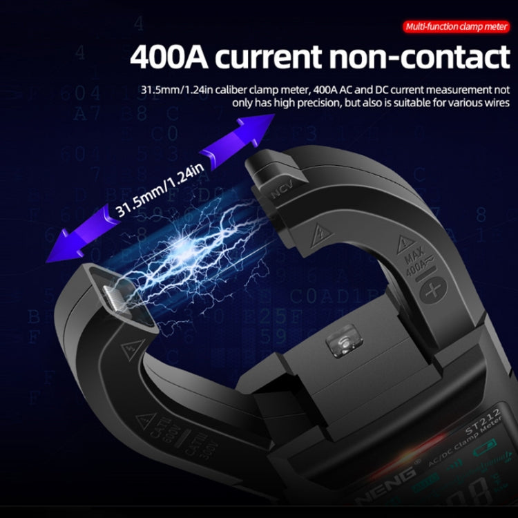 ANENG Large Screen Multi-Function Clamp Fully Automatic Smart Multimeter, Specification: ST212 Red DC Current - Digital Multimeter by ANENG | Online Shopping South Africa | PMC TechLife | Buy Now Pay Later Mobicred