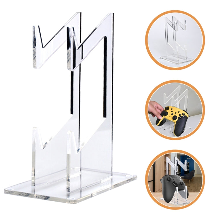 For PS4/ PS5/PS3 Acrylic Double Layer Game Handle Storage Bracket (Transparent) - Holder by PMC TechLife | Online Shopping South Africa | PMC TechLife