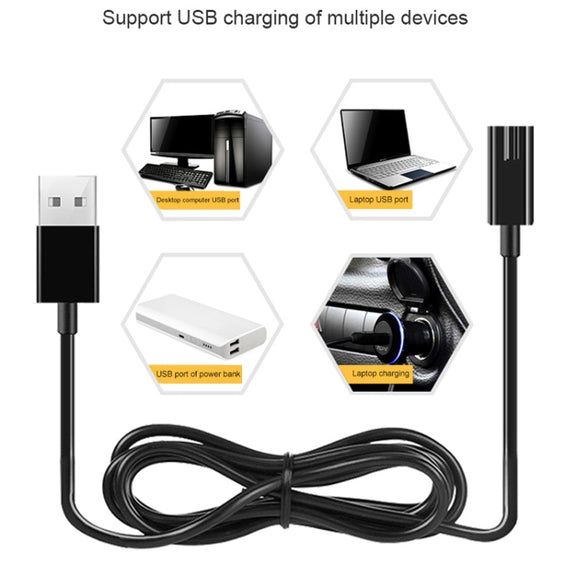 6pcs Electric Shaver USB Charging Cable for FLYCO Razor FS372 FS373 FS871 FS375 FS339 FS378 FS376 FS867, Color: Shiny Shell