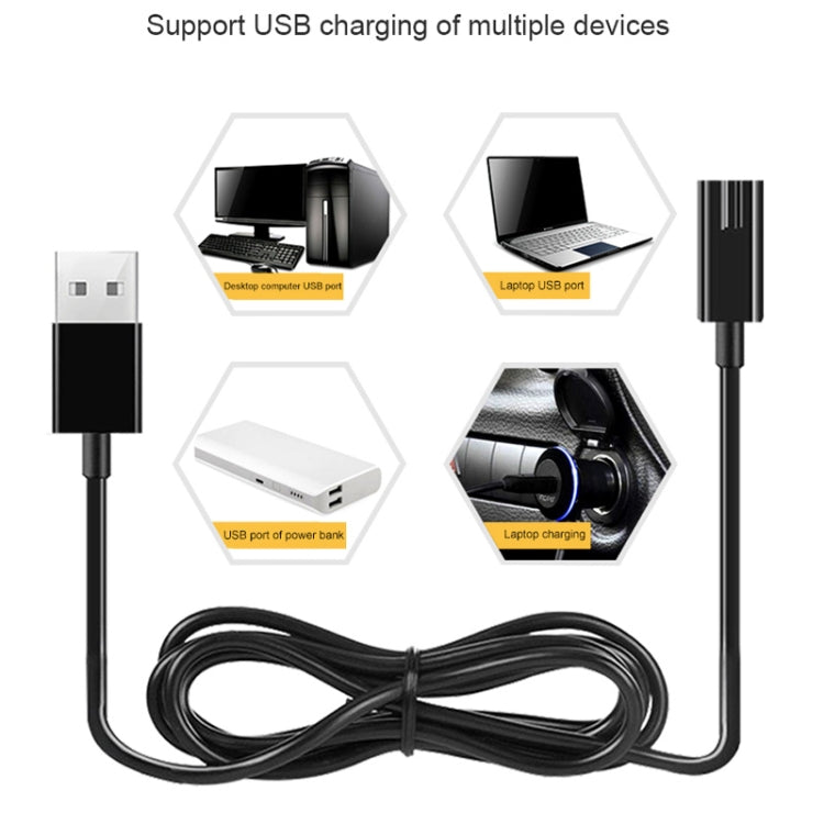 6pcs Electric Shaver USB Charging Cable for FLYCO Razor FS372 FS373 FS871 FS375 FS339 FS378 FS376 FS867, Color: Shiny Shell