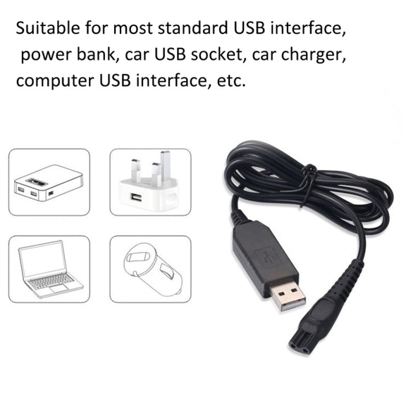 2pcs HQ8505 15V Shaver USB Charger Power Cord For PHILIPS HQ7120 HQ8830 PT730 AT757 RQ1060