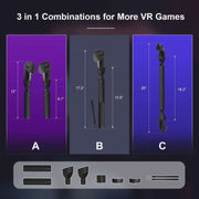 For Meta Quest Pro VR Glasses Golf Game Light Pole Handle Extended Rod(Black)