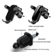 Car Air Outlet Upside-down Hook Strong Mobile Phone Holder(High-grade Black)