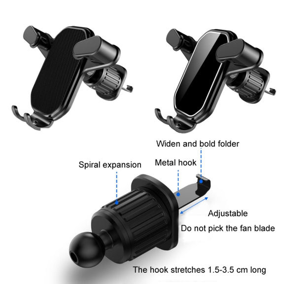 Car Air Outlet Upside-down Hook Strong Mobile Phone Holder(High-grade Black)