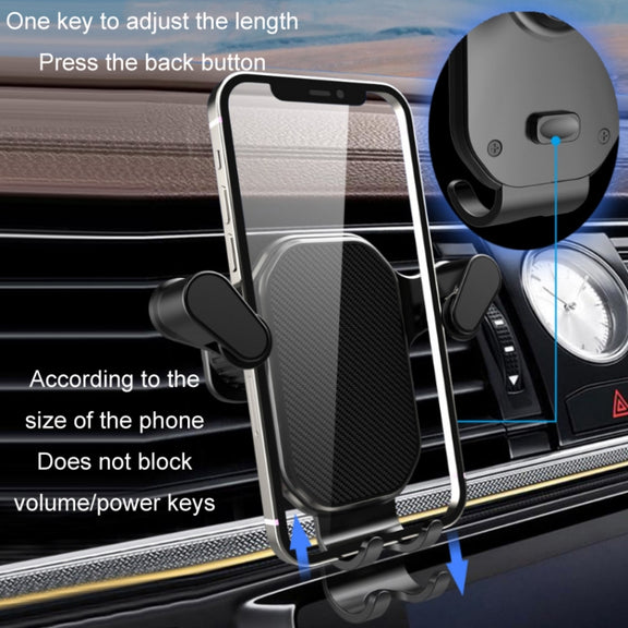 Car Air Outlet Upside-down Hook Strong Mobile Phone Holder(High-grade Black)