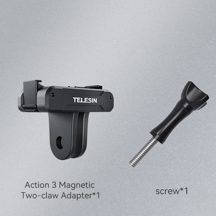 For DJI OSMO Action 3 TELESIN Magnetic Two Claw Adapter Action Camera Accessories - free shipping - PMC Jewellery - Order now!
