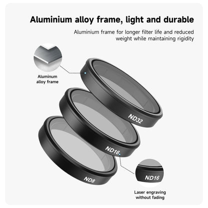 For DJI OSMO Action 3 / 4 TELESIN ND CPL Filter Set Aluminium Alloy Frame Lens(CPL+ND8/16/32 Set) - free shipping - PMC Jewellery - Order now!