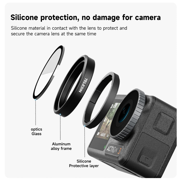 For DJI OSMO Action 3 / 4 TELESIN ND CPL Filter Set Aluminium Alloy Frame Lens(CPL+ND8/16/32 Set) - free shipping - PMC Jewellery - Order now!