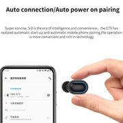 E7s Digital Sports Water-resistant TWS Bluetooth 5.0 In-Ear Headphones(White)