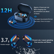 E7s Digital Sports Water-resistant TWS Bluetooth 5.0 In-Ear Headphones(Green)