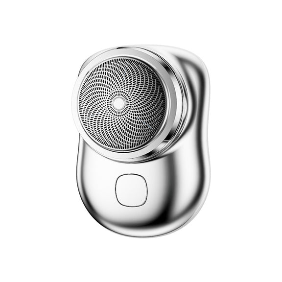 Electric Mini Shaver USB Rechargeable Water-resistant Portable Razor(Silver)
