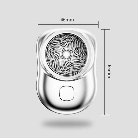 Electric Mini Shaver USB Rechargeable Water-resistant Portable Razor(Silver)