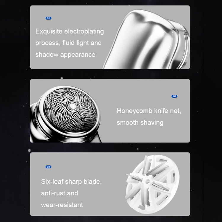 Electric Mini Shaver USB Rechargeable Waterproof Portable Razor(Silver) - free shipping - PMC TechLife - Order now!