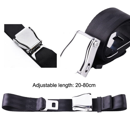 Two Point Aircraft Buckle Adjustable Seat Belt Extended Band(Black) - free shipping - PMC Jewellery - Order now!