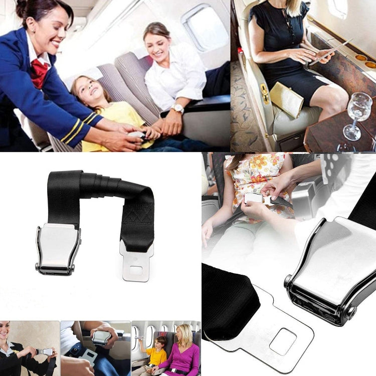 Two Point Aircraft Buckle Adjustable Seat Belt Extended Band(Black)