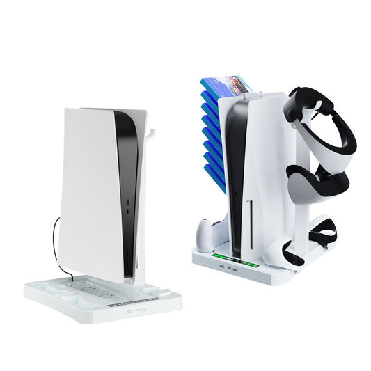 For PS5 ipaly Host Multifunctional Cooling Base VR2 Handle Charging Stand Disc Storage Rack(White) - free shipping - PMC Jewellery - Order now!