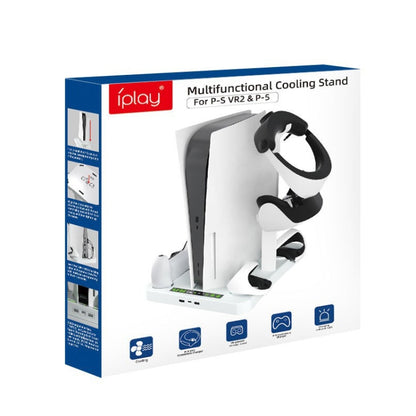 For PS5 ipaly Host Multifunctional Cooling Base VR2 Handle Charging Stand Disc Storage Rack(White) - free shipping - PMC Jewellery - Order now!