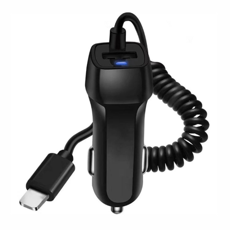 522AL Fast Charging With Cable Car Charging, Output Interface: 8 Pin (Black) - Car Charger by PMC TechLife | Online Shopping South Africa | PMC TechLife