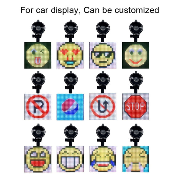 P4-32x32 RGB Full Color Emoji Picture LED Car Display Wireless Transmission Wifi Custom