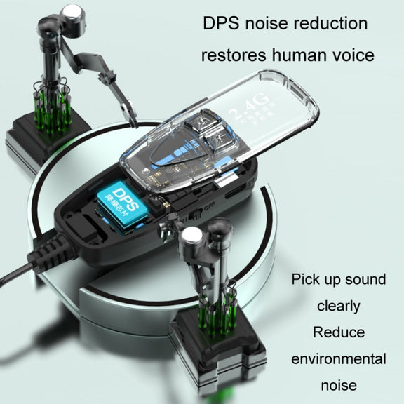 2.4G Bluetooth Wireless Lavalier Noise Canceling Live Microphone(Black)