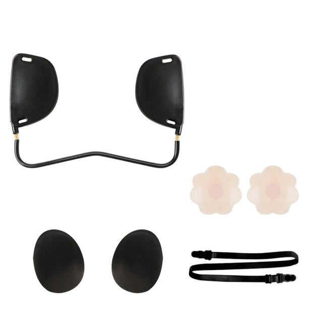 XD00001 Molding Silicone Nipple Sticker Frontless Bra Adjustable Anti-sag Push-up Bra Kit(W-type Skin-color)