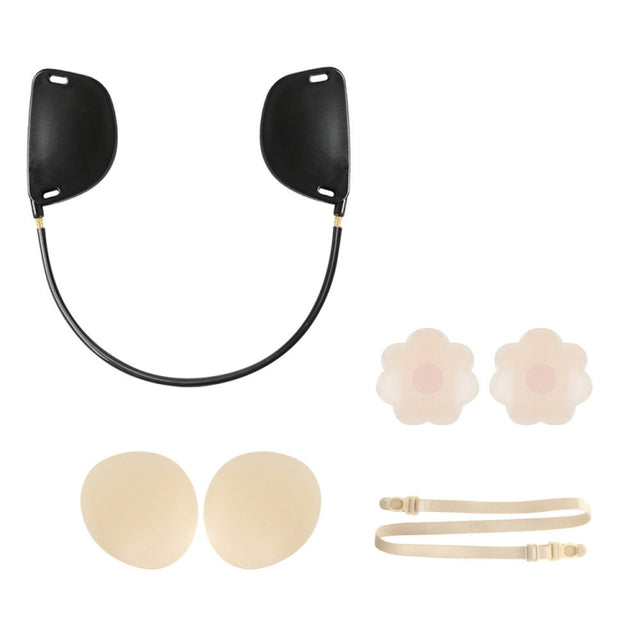 XD00001 Molding Silicone Nipple Sticker Frontless Bra Adjustable Anti-sag Push-up Bra Kit(U-type Skin-color)