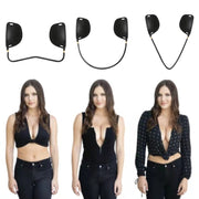 XD00001 Molding Silicone Nipple Sticker Frontless Bra Adjustable Anti-sag Push-up Bra Kit(V-type Black)