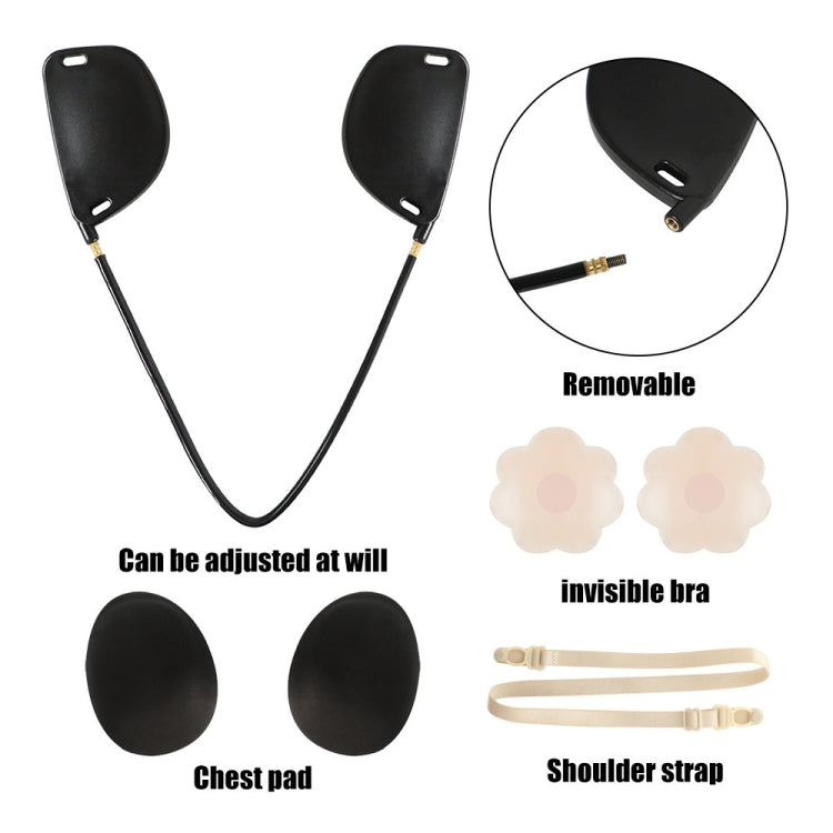 XD00001 Molding Silicone Nipple Sticker Frontless Bra Adjustable Anti-sag Push-up Bra Kit(V-type Black)