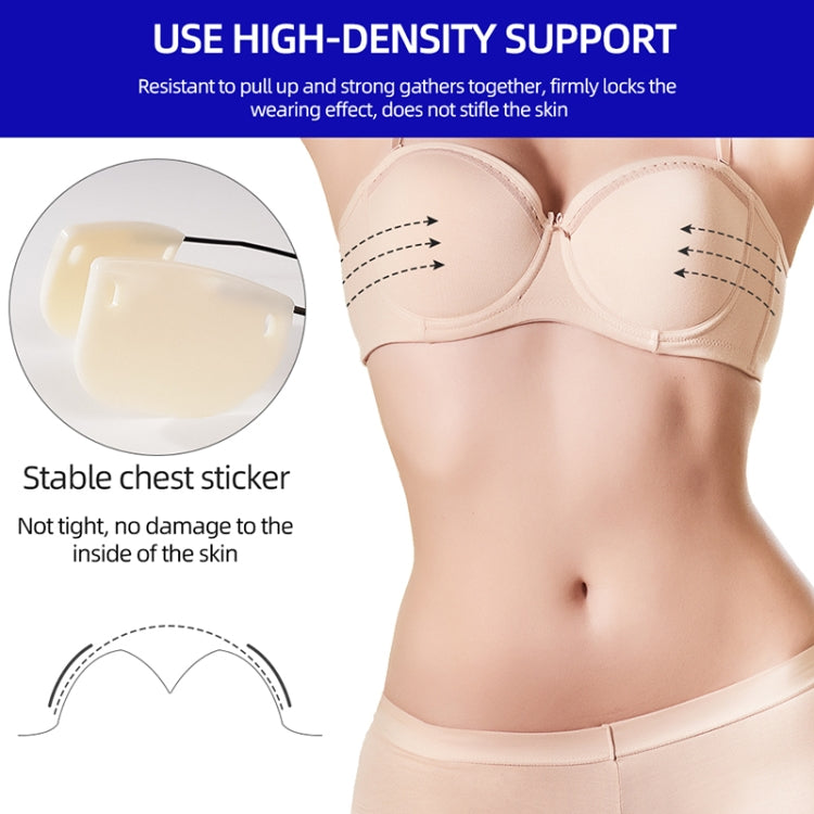 XD00001 Molding Silicone Nipple Sticker Frontless Bra Adjustable Anti-sag Push-up Bra Kit(V-type Black)