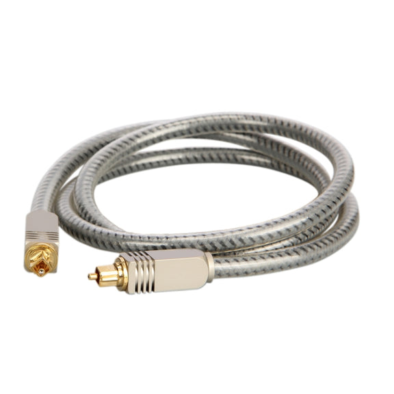 EMK YL/B Audio Digital Optical Fiber Cable Square To Square Audio Connection Cable, Length: 2m(Transparent Gray)