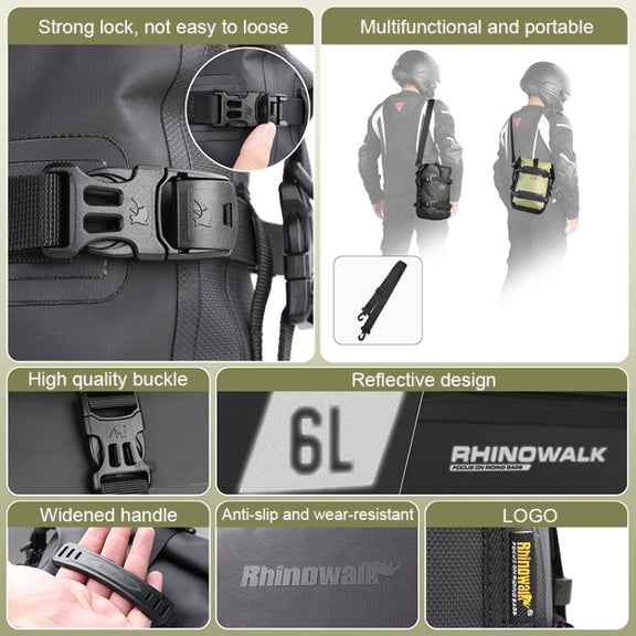 Rhinowalk MT2206 6L Water-resistant Motorcycle Bumper Bag Outdoor Riding Bag(Black)