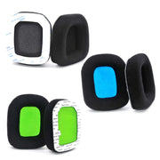 For Logitech Astro A20 2pcs Fleece Memory Foam Headphone Covers Earmuffs(Full Black)