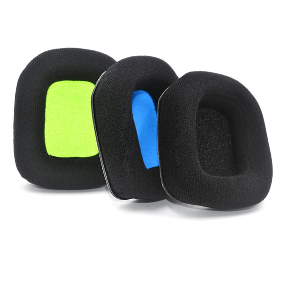 For Logitech Astro A20 2pcs Fleece Memory Foam Headphone Covers Earmuffs(Full Black)