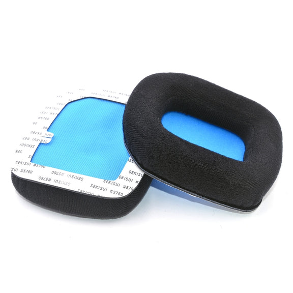 For Logitech Astro A20 2pcs Fleece Memory Foam Headphone Covers Earmuffs(Full Black)