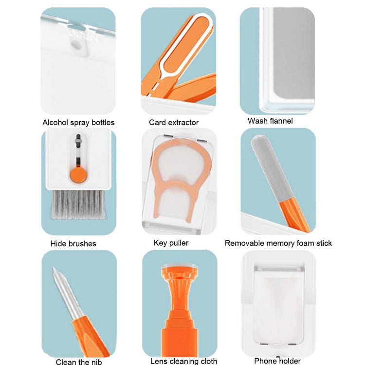 Q11 11-in-1 Multifunctional Bluetooth Headset Cleaning Pen Computer Keyboard Cleaning Kit(Orange Red) - Other Accessories by PMC TechLife | Online Shopping South Africa | PMC TechLife
