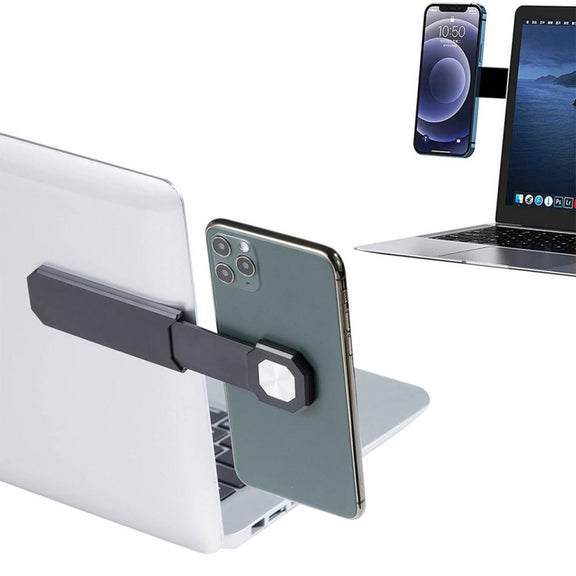 Laptop Telescopic Magnetic Phone Holder Expansion Phone Stand Car Screen Side Phone Mount(Deep Gray)