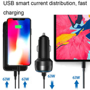 IBD355-1UC 18W+45W Smart Car Charger Dual-port Metal Phone Fast Charger(QC3.0+PD 3.0)