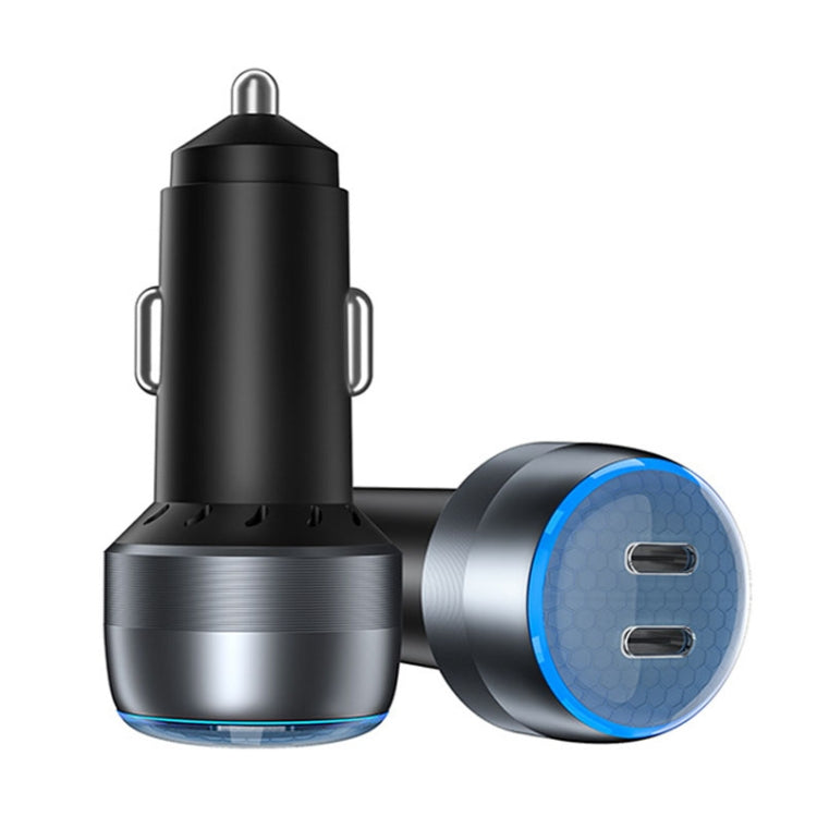 IBD355-2C Dual PD Smart Car Phone Charger With LED Light, Spec: PD45W+PD45W