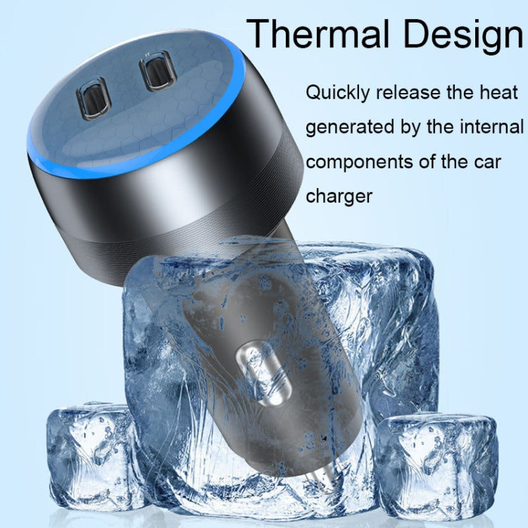 IBD355-2C Dual PD Smart Car Phone Charger With LED Light, Spec: PD45W+PD45W - Car Charger by PMC TechLife | Online Shopping South Africa | PMC TechLife