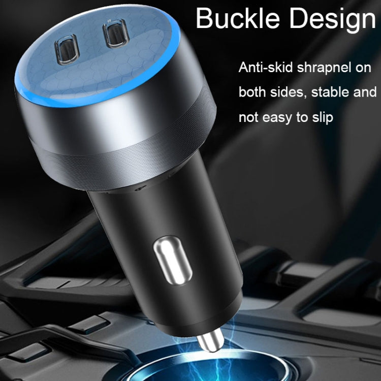 IBD355-2C Dual PD Smart Car Phone Charger With LED Light, Spec: PD30W+PD30W