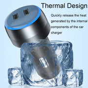 IBD355-2C Dual PD Smart Car Phone Charger With LED Light, Spec: PD30W+PD30W