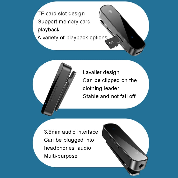 Y2 HiFi Bluetooth 5.3 Audio Receiver Lavalier 3.5mm Audio Call Converter Support TF Card Playback - Audio Receiver Transmitter by PMC TechLife | Online Shopping South Africa | PMC TechLife | Buy Now Pay Later Mobicred