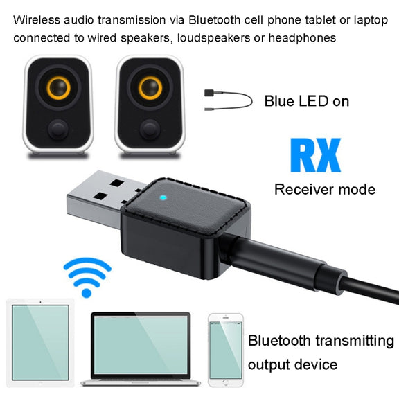 RX-TX-413 USB Bluetooth Receiving Launch 2 In 1 Adapter(Black)