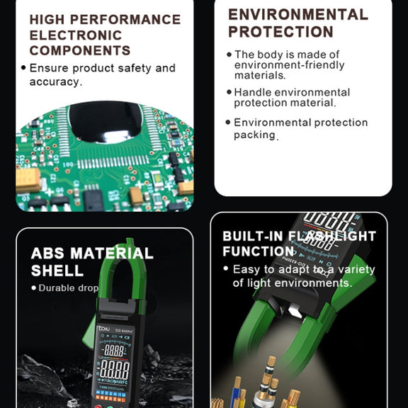 BAKU BA-8330 Pro Digital Mulitmeter Electric Maintenance Resistor Current Pliers Shaped Instrument(Green)