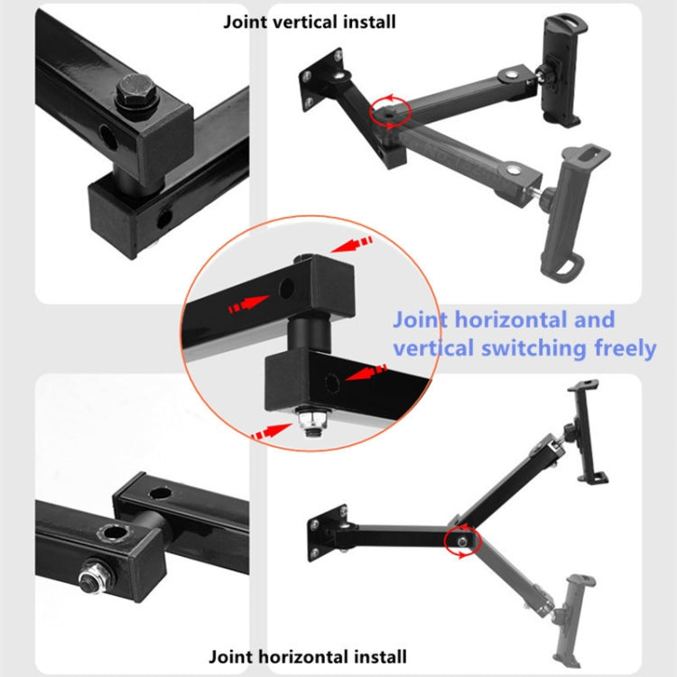 Wall Mount Tablet Cell Phone Stand Long Arm Stretchable Holder for 4-13 inch Devices(Two Sections) - free shipping - PMC Jewellery - Order now!