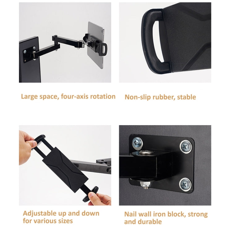Wall Mount Tablet Cell Phone Stand Long Arm Stretchable Holder for 4-13 inch Devices(Two Sections) - free shipping - PMC Jewellery - Order now!