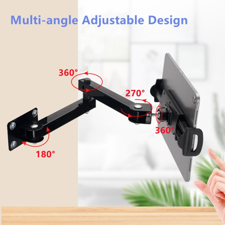 Wall Mount Tablet Cell Phone Stand Long Arm Stretchable Holder for 4-13 inch Devices(Two Sections) - free shipping - PMC Jewellery - Order now!